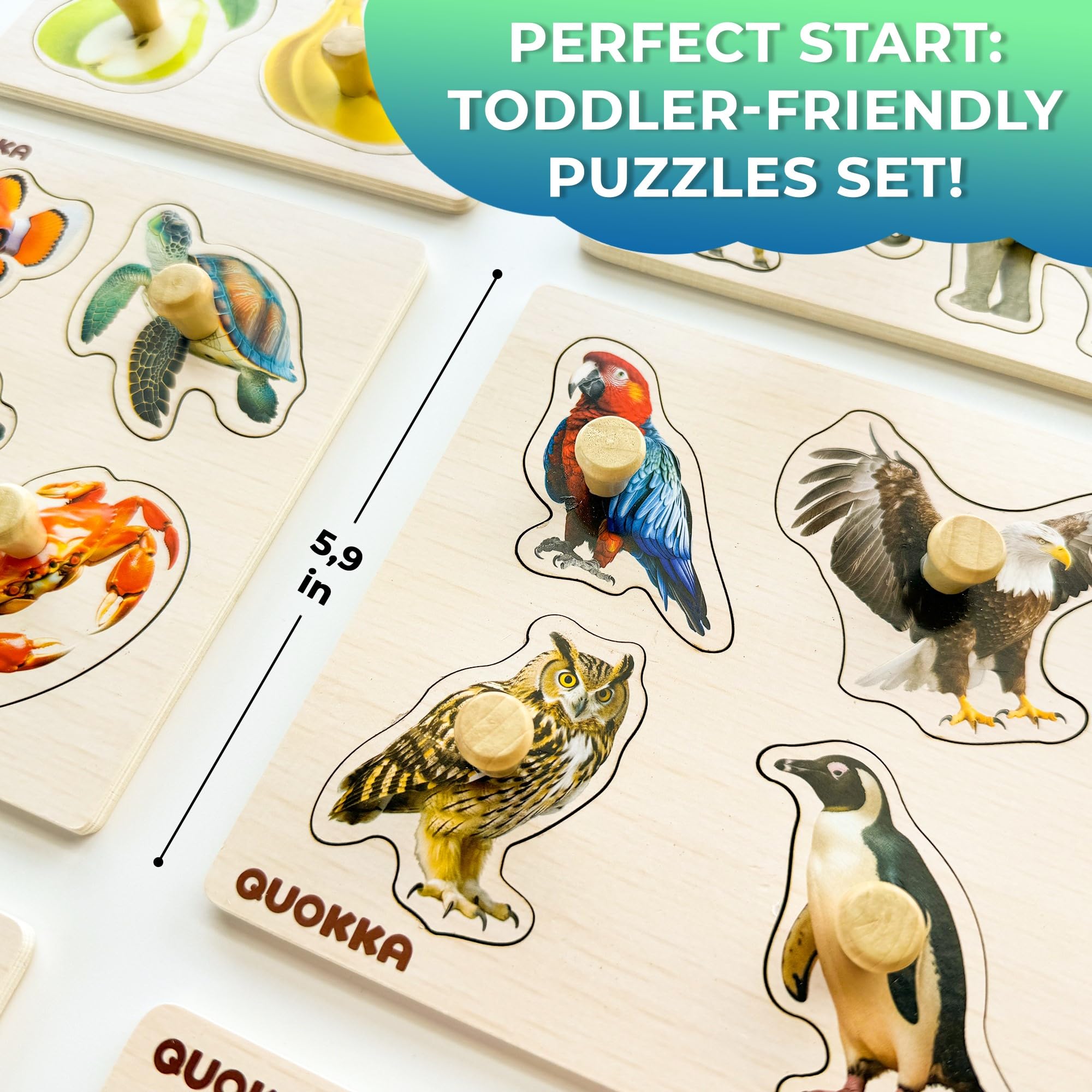 QUOKKA wooden puzzles colorful pieces spark engagement and tactile exploration