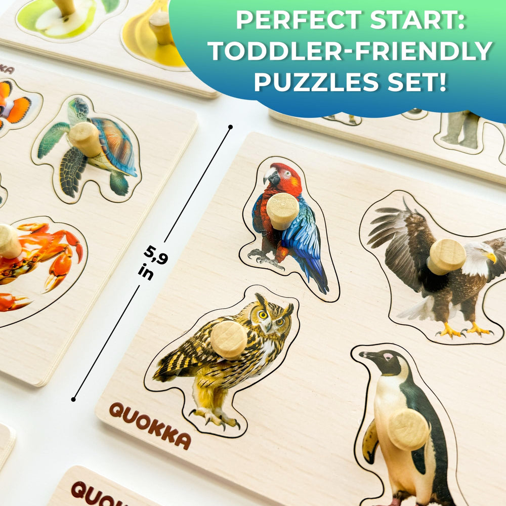 QUOKKA wooden puzzles colorful pieces spark engagement and tactile exploration