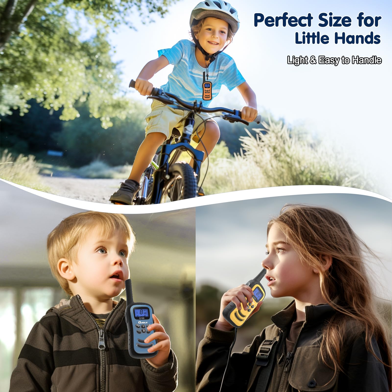 QUOLIX walkie talkie delivers crystal-clear sound for kid conversations.