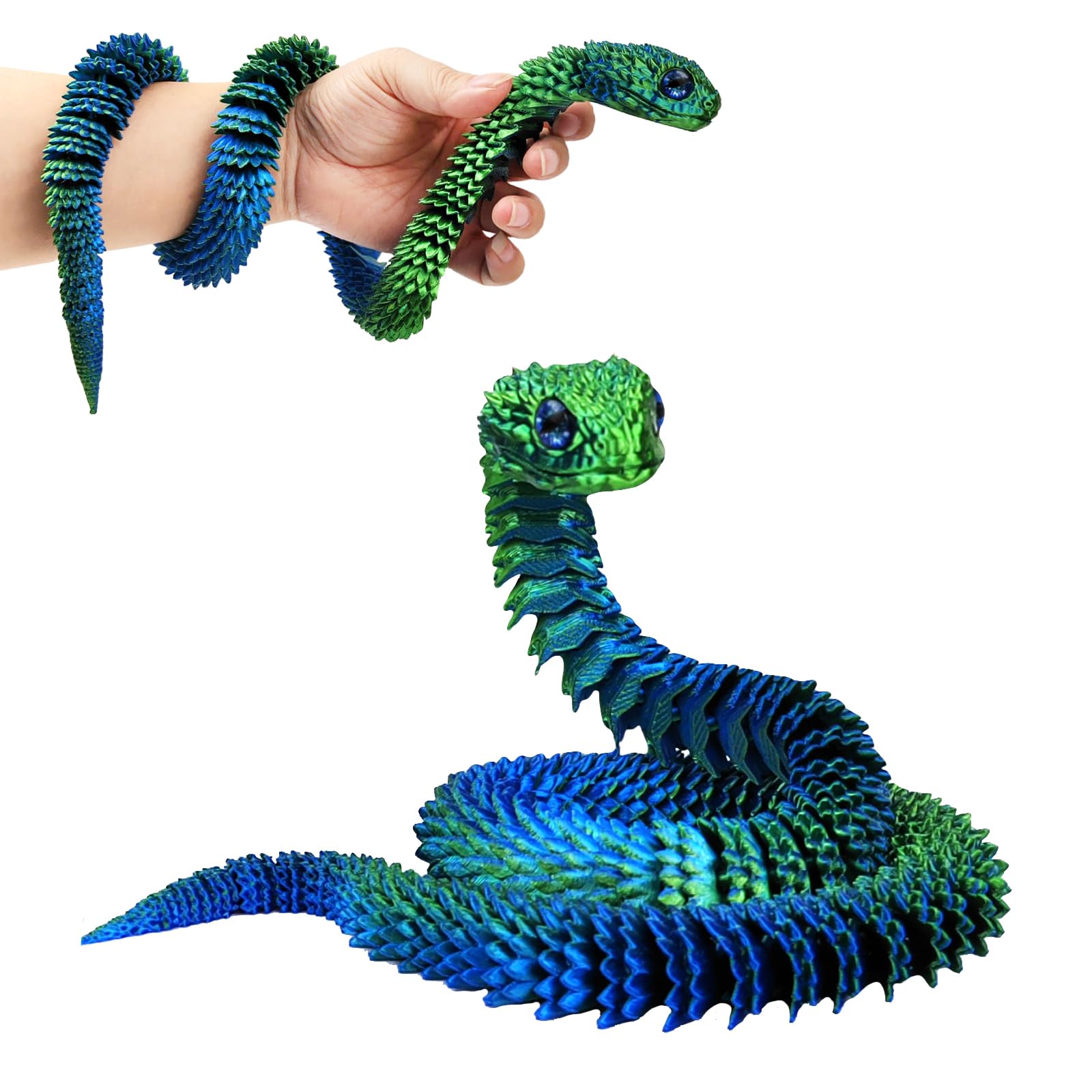 QOUXZ 30-inch gradient snake for desk decor and visual intrigue.