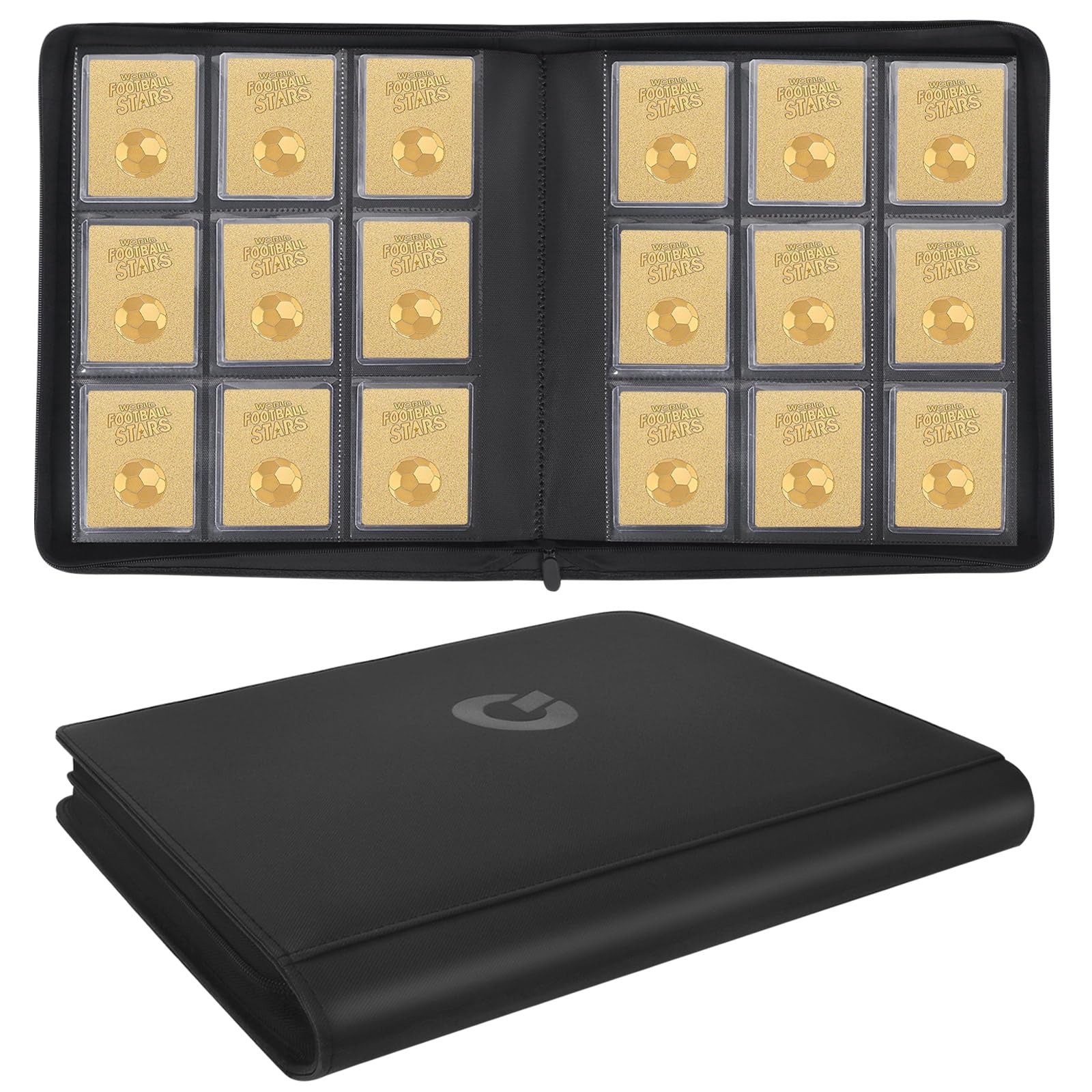 Qurhafoo toploader binder holds 324 top loaders for organized collections.