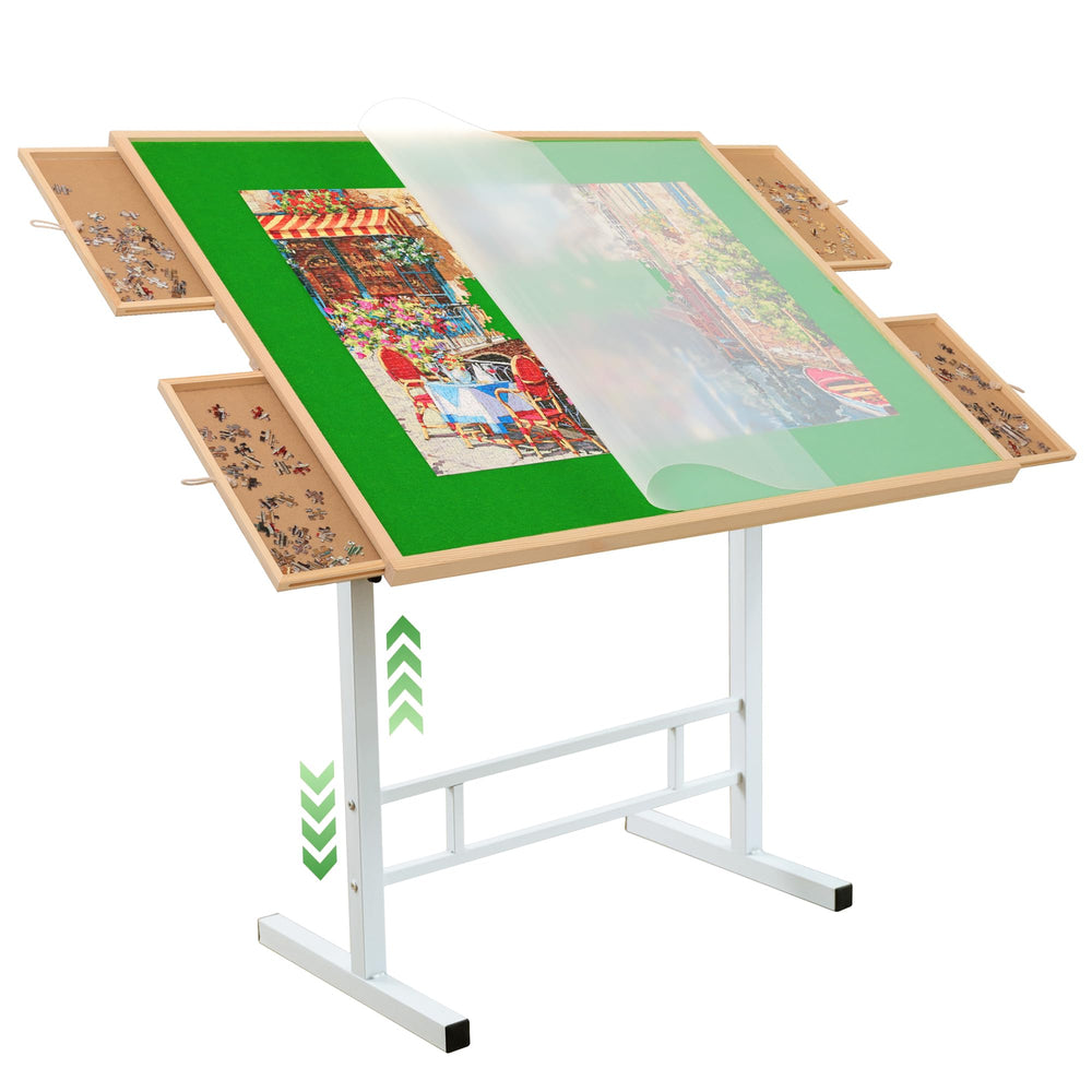 QUTMISAMY puzzle table with drawers for easy piece sorting.