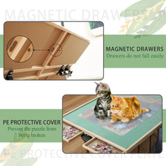 QUTMISAMY puzzle table large workspace accommodates 1500-piece puzzles.