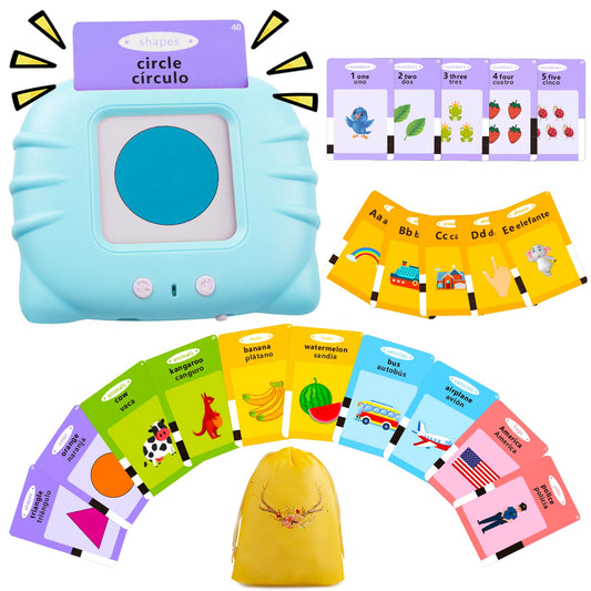 QuTZ ABC learning flash cards for toddlers with bilingual prompts to build early language skills.