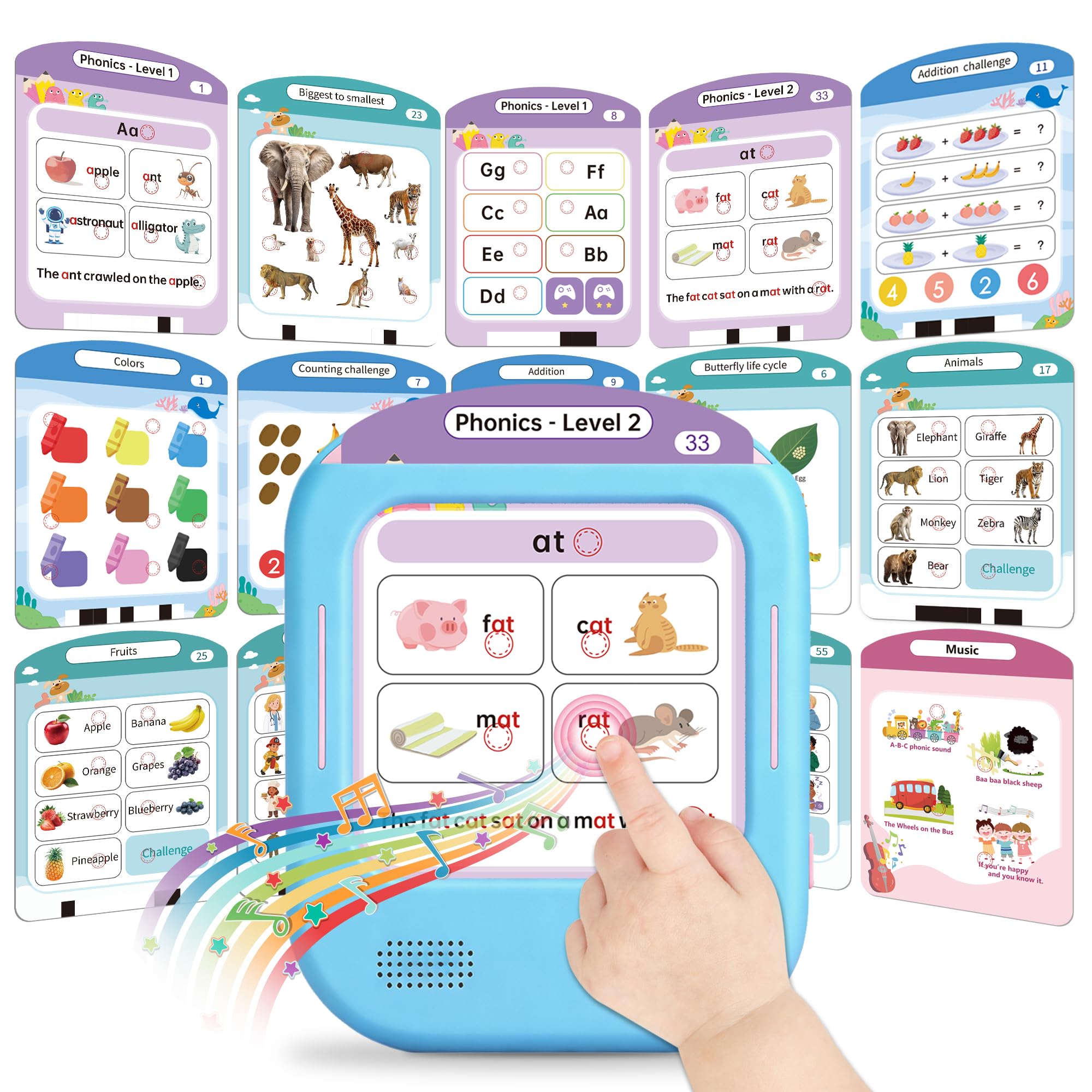 QuTZ talking flash cards cover, inviting tactile exploration for young learners