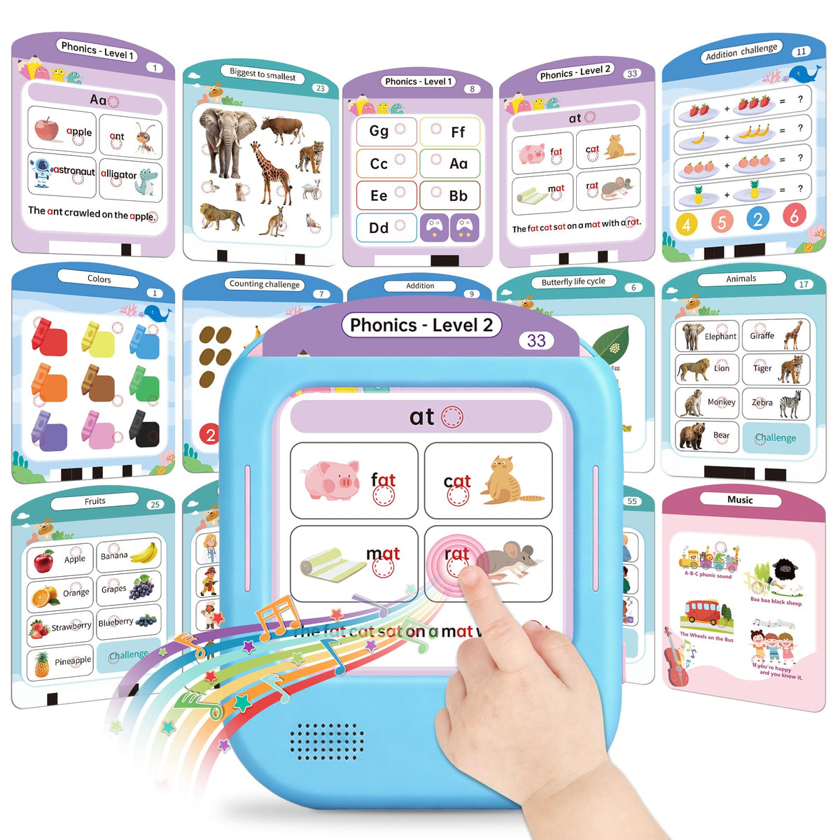 QuTZ talking flash cards cover, inviting tactile exploration for young learners