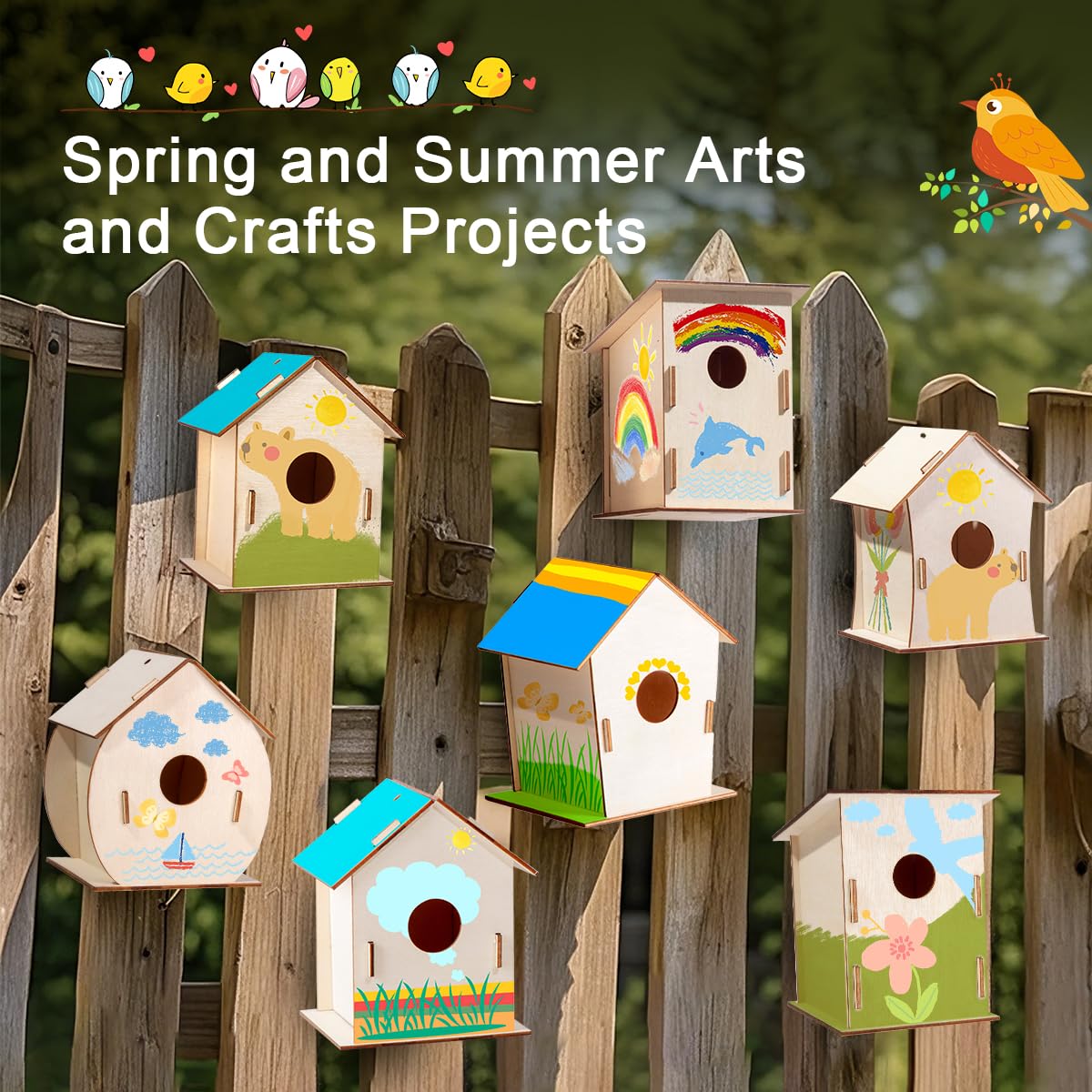 QUYSK birdhouse kit 24-pack ideal for parties, camps, and spring projects.