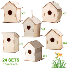 QUYSK birdhouse kit unfinished wood enables painting and creative indoor play.