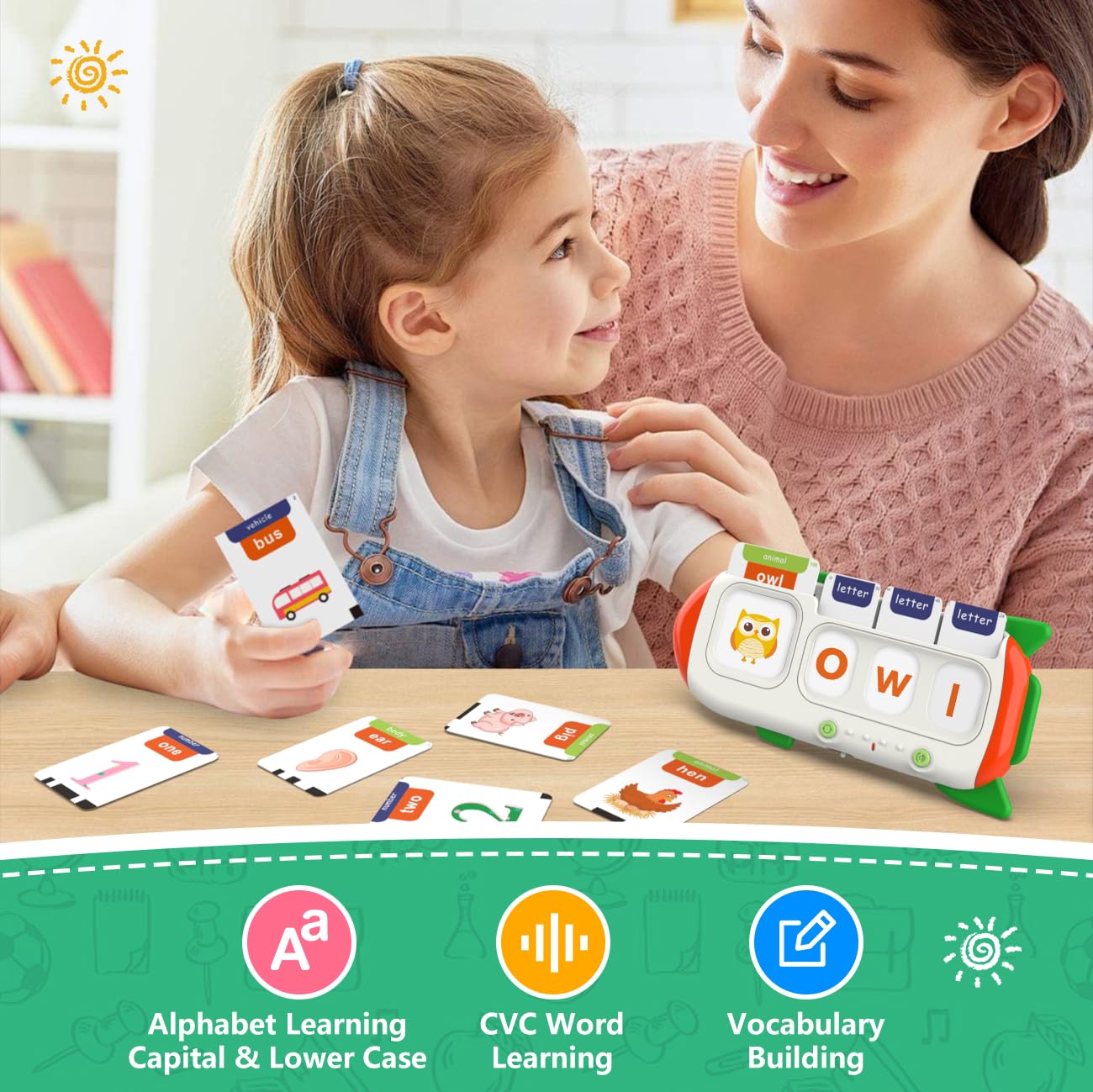 QuTZ Talking Flash Cards include six nursery rhyme music cards for fun
