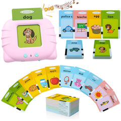 QuTZ Toddler Card Reader with flash cards for interactive word learning at home.