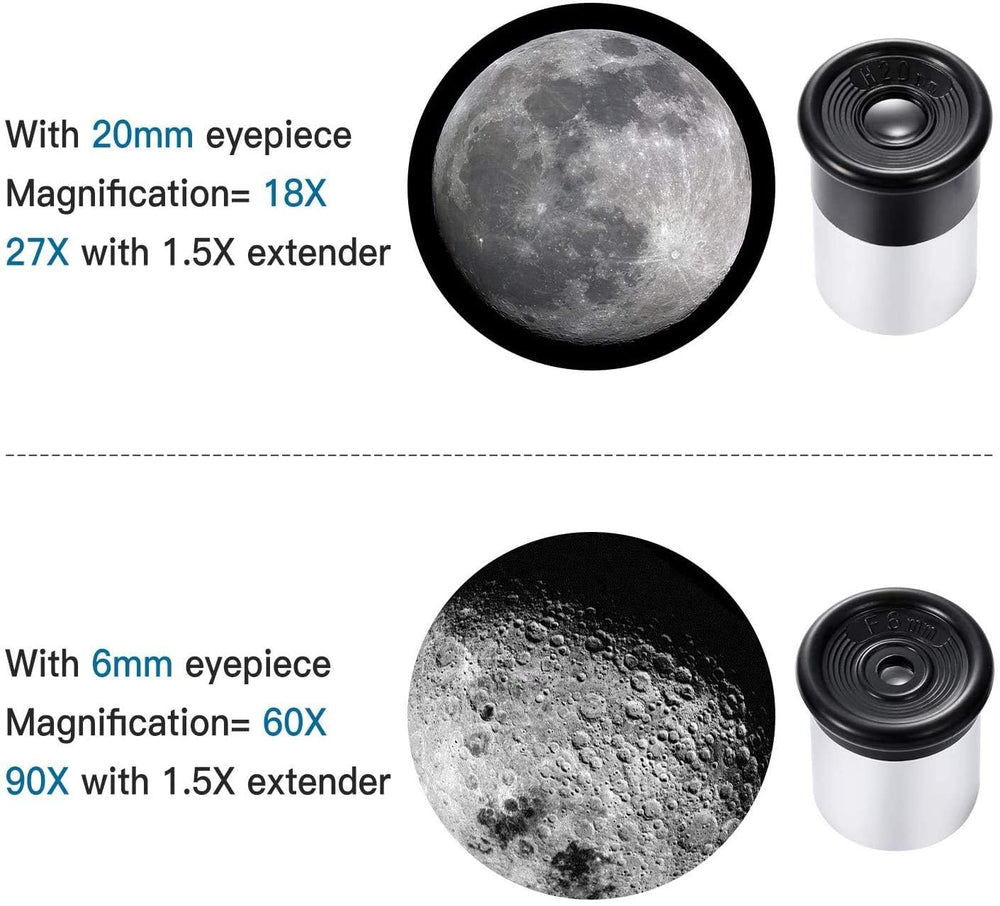 QW telescope 60x eyepiece close-up for higher magnification options.