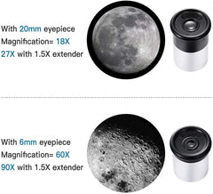 QW telescope 60x eyepiece close-up for higher magnification options.