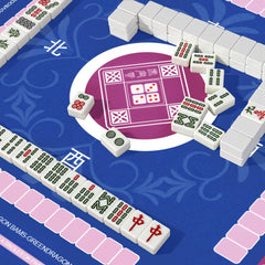Qwiayeal Mahjong Mat Blue-1 carrying bag enables easy travel and storage.