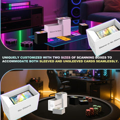QWUIU MTG Card Scanner Stand with boxes connected for sleeve switching.