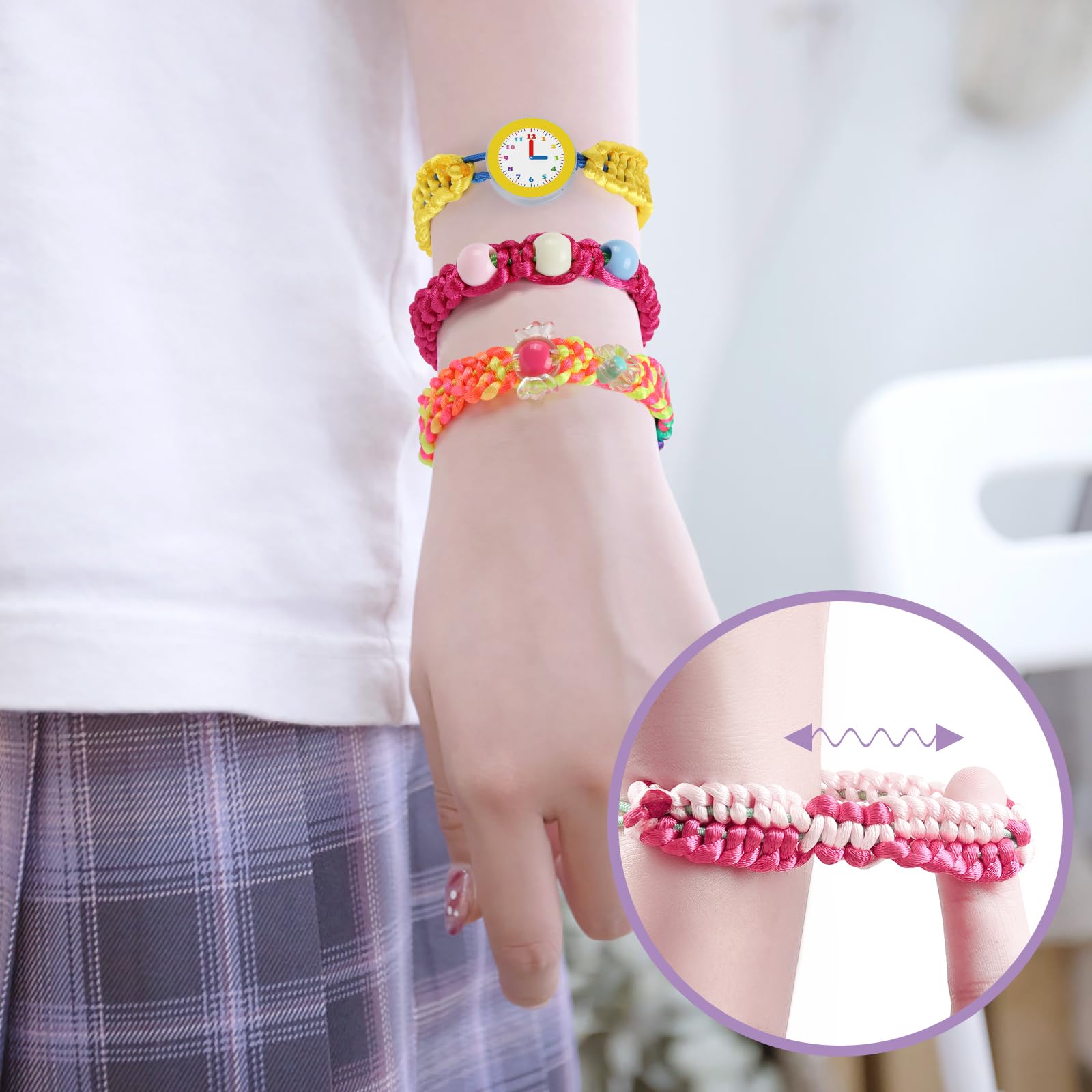 QXHOL exchanging bracelets with friends promotes sharing and fun.