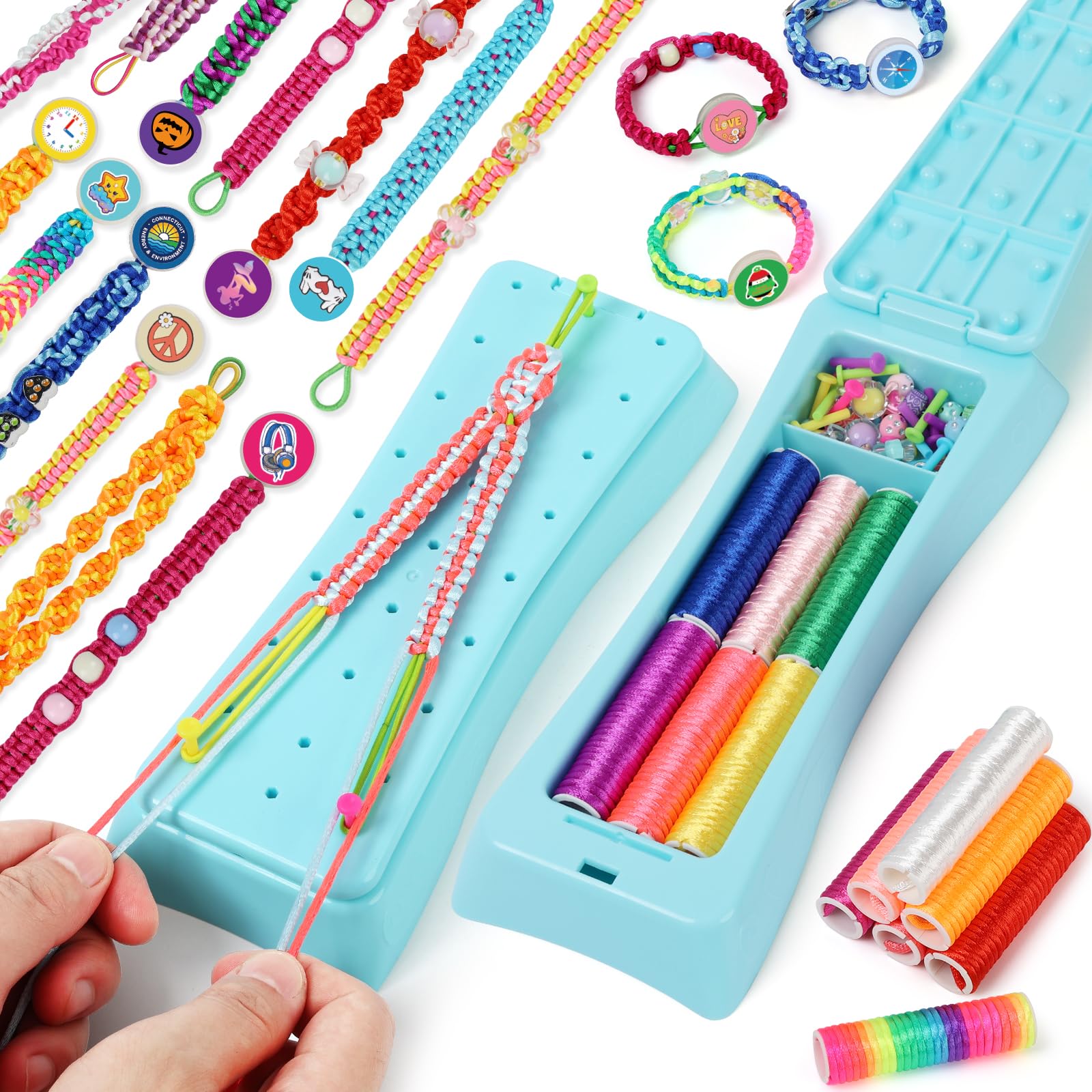 QXHOL friendship bracelet kit box shows complete set for creative projects.