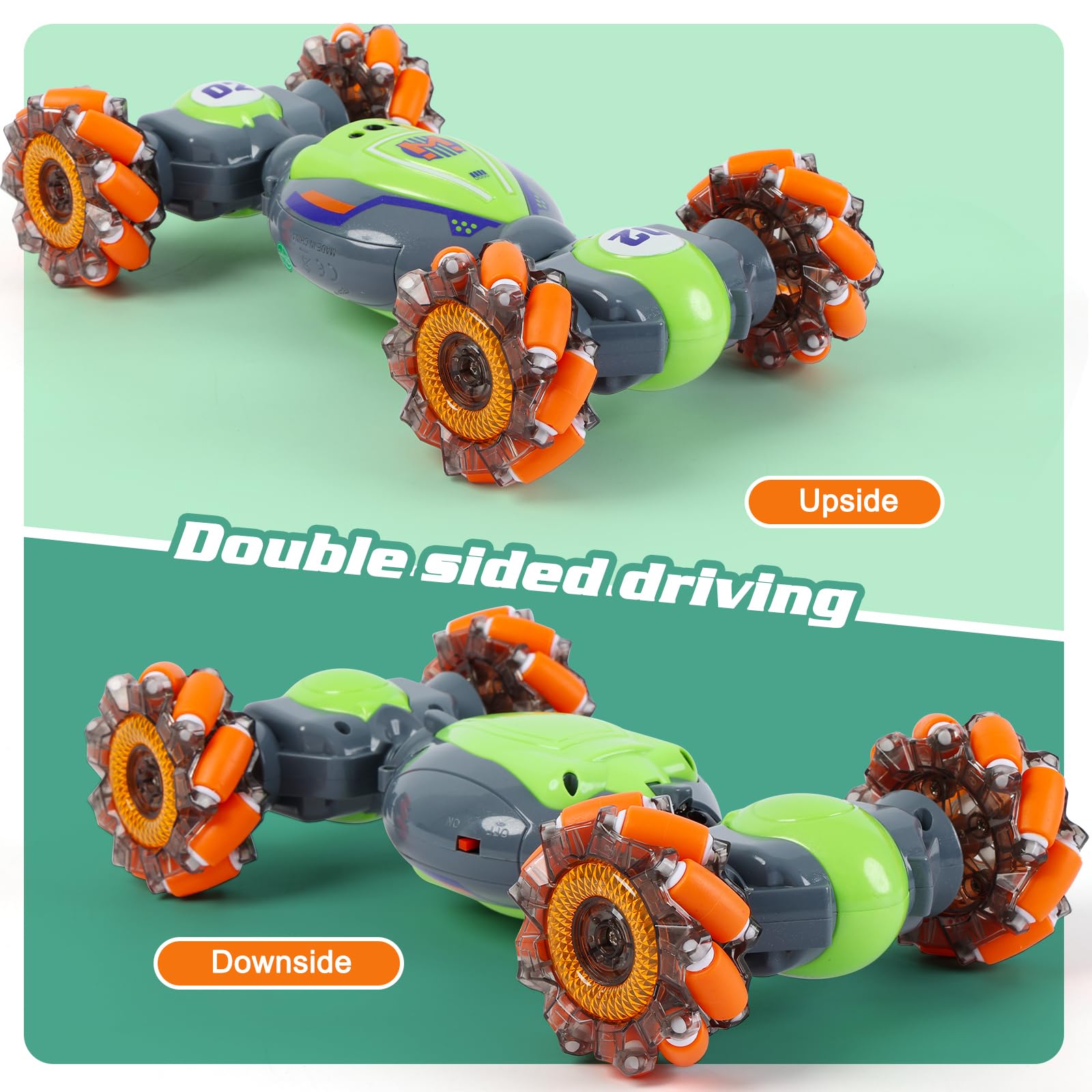 QXHOL RC stunt car with built-in music for immersive sessions