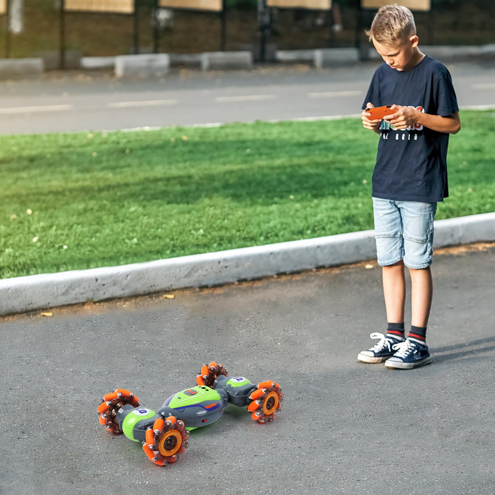 QXHOL stunt car in action highlighting spins and drifts