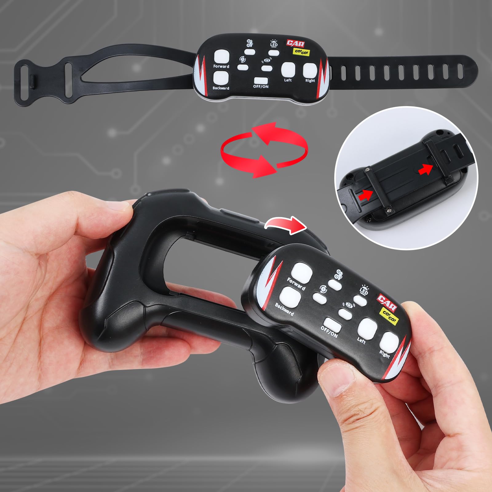 QXHOL watch-mode remote control enables on-the-go fun.