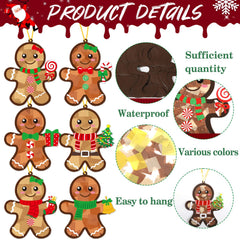 Qyeahkj gingerbread suncatchers stickers featuring six festive designs