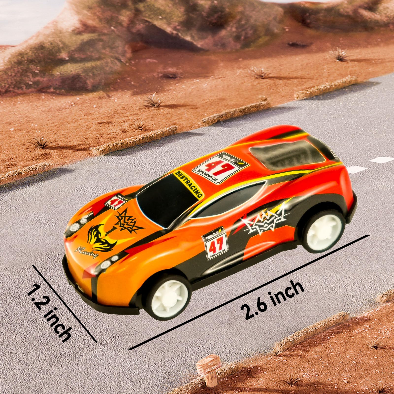 QYESQ mini cars 2.6-inch portable toys for travel and play