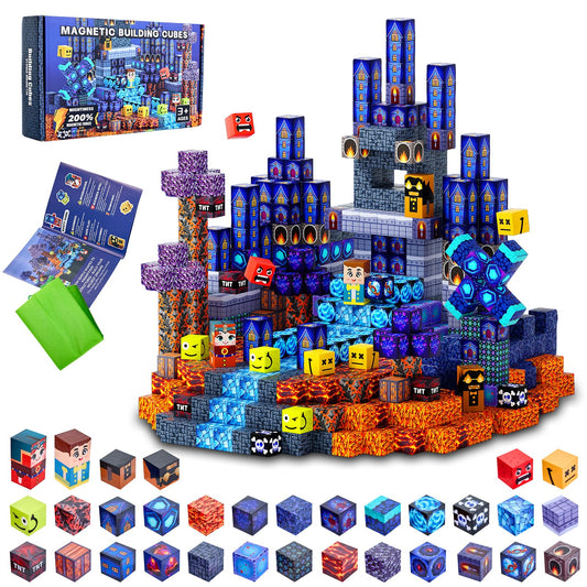 QYGYMXC Magnetic Blocks colorful cubes for open ended STEM play and imagination