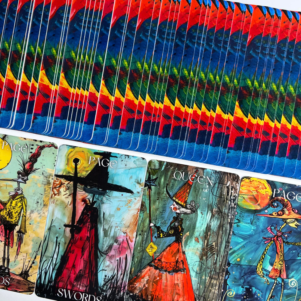 Qymagicz Graffiti Tarot Deck card artwork highlights dynamic lines and fairy tale themes