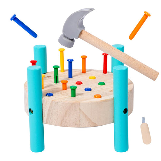 QZJVKBXY wooden baby workbench hammer toy for fine motor practice