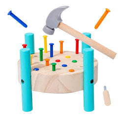 QZJVKBXY wooden baby workbench hammer toy for fine motor practice