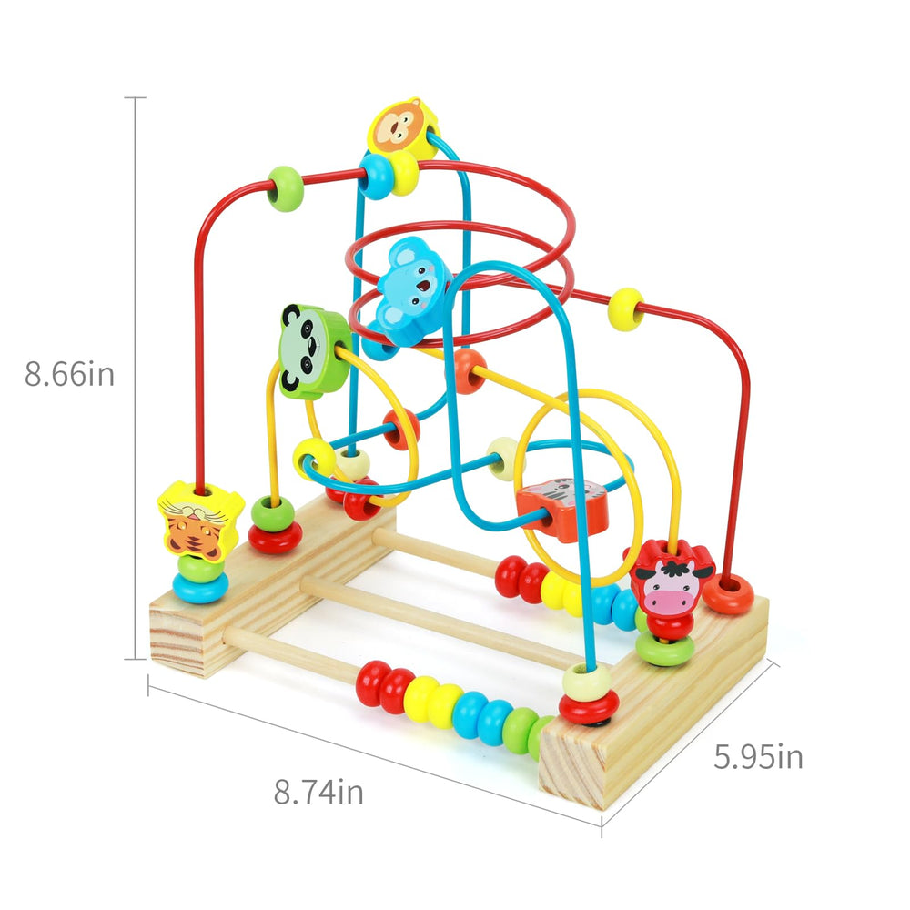 QZMTOY Bead Maze Colorful Beads supports shape and color recognition