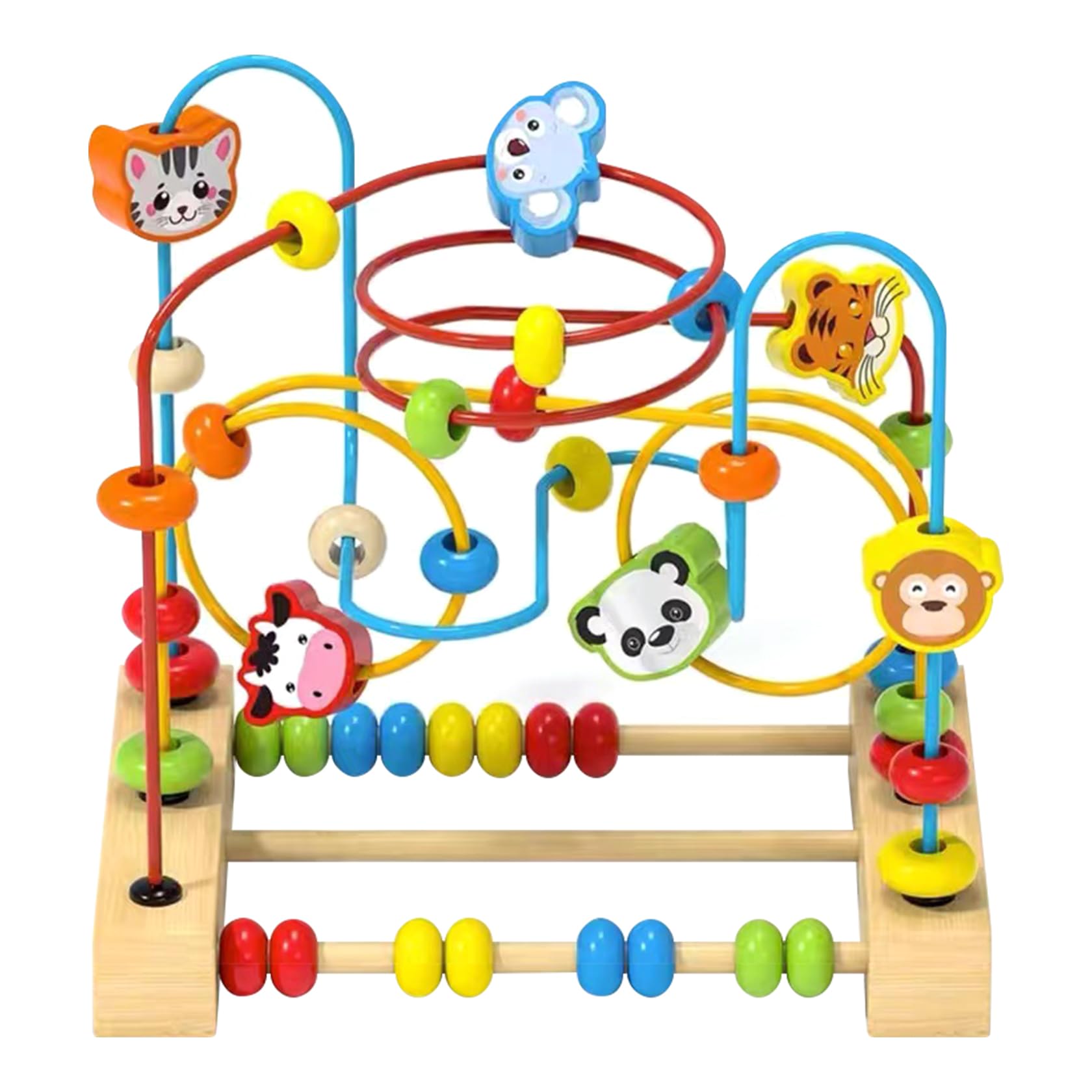 QZMTOY Bead Maze Wooden Abacus boosts hand-eye coordination during play
