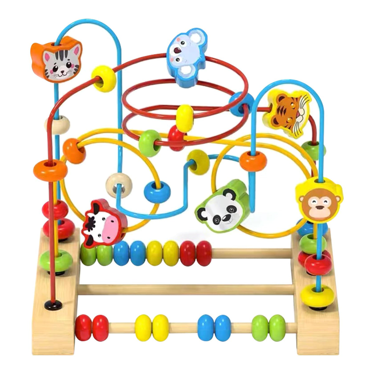 QZMTOY Bead Maze Wooden Abacus boosts hand-eye coordination during play