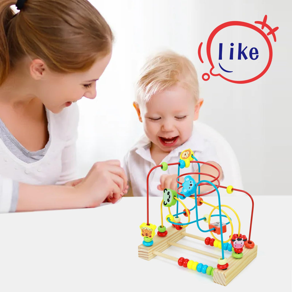 QZMTOY Bead Maze Wooden Frame sparks imaginative play and learning