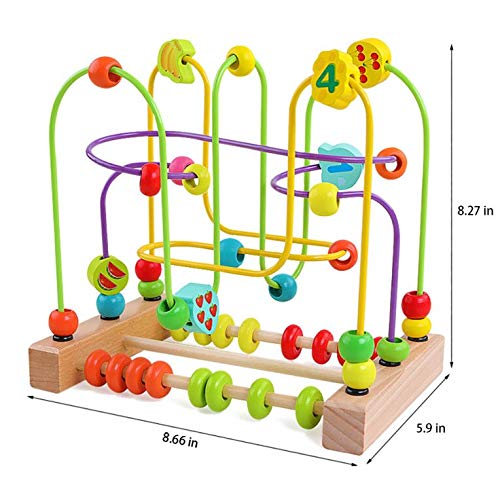 QZMTOY colorful beads roller coaster aids shape and color recognition.