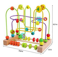 QZMTOY colorful beads roller coaster aids shape and color recognition.