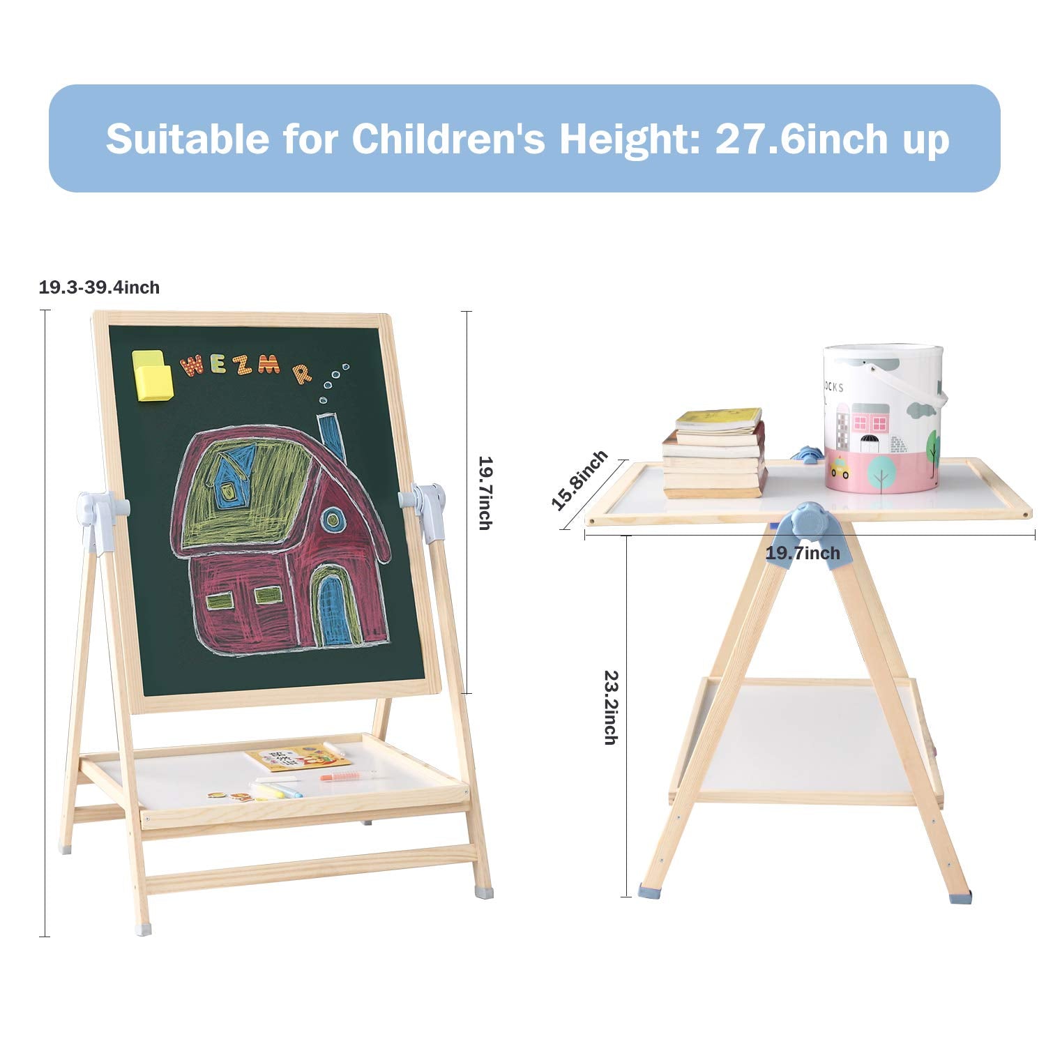QZMTOY durable wooden construction supports everyday art time.