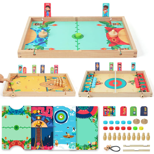 QZMTOY large fast sling puck game air hockey table for quick family fun