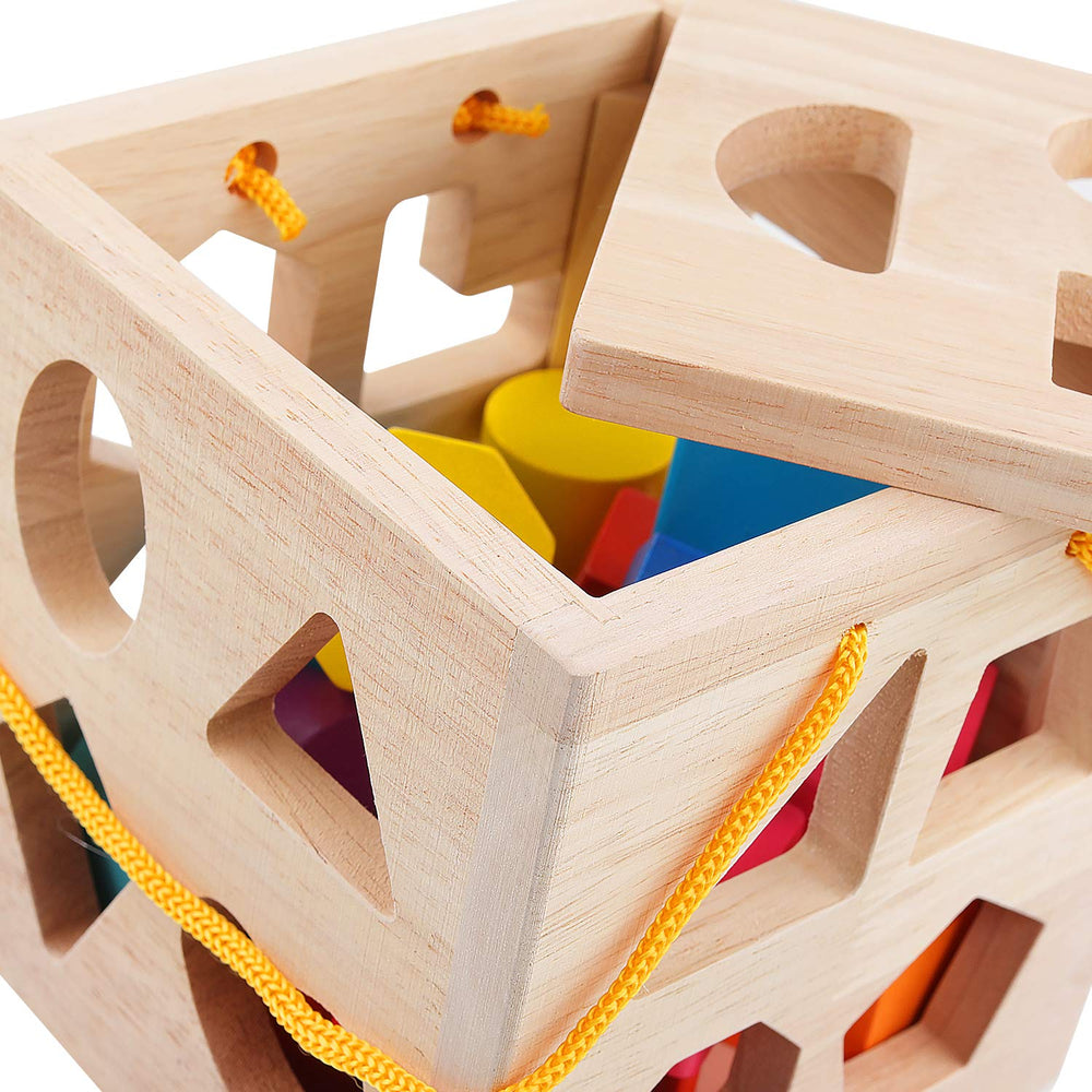 QZMTOY vibrant wooden shapes in bright colors for engaging play.
