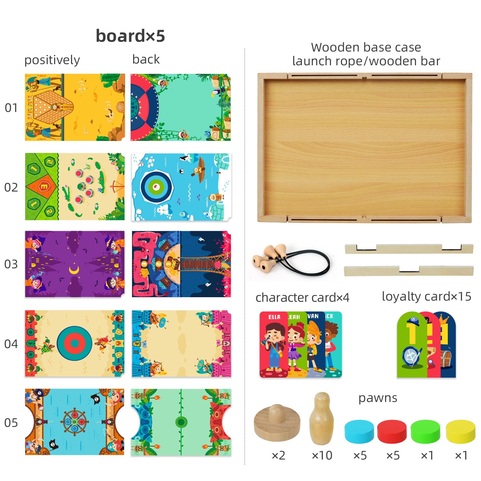 QZMTOY wooden board game play set for durable family entertainment