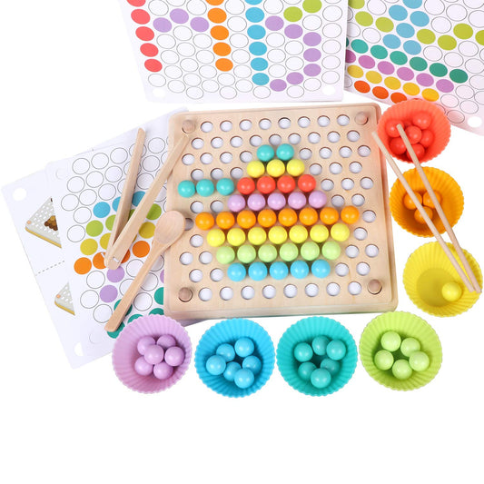 QZMTOY wooden peg board colors puzzle boosts color recognition in toddlers.