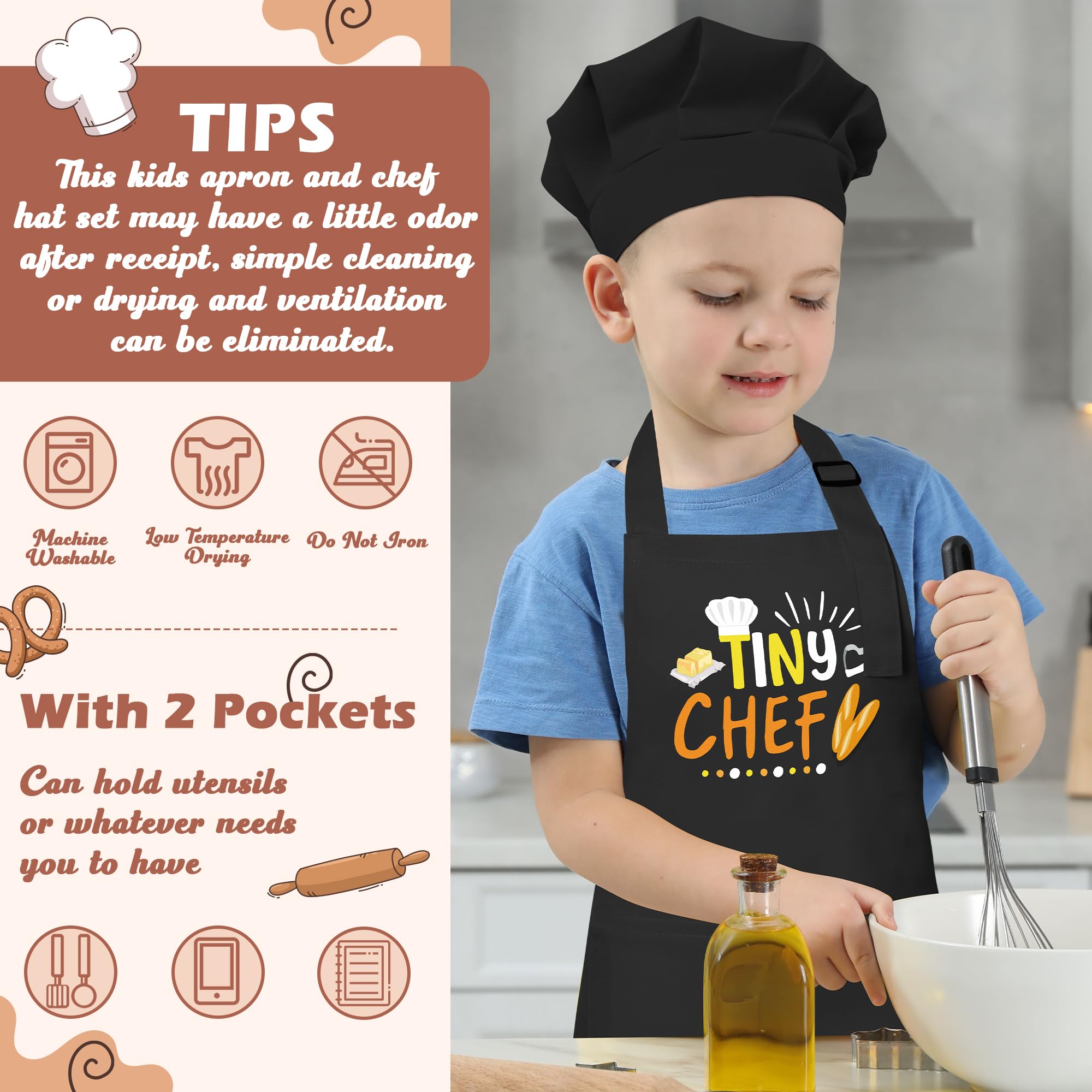 R HORSE chef hat close-up showing durable, stain-resistant fabric