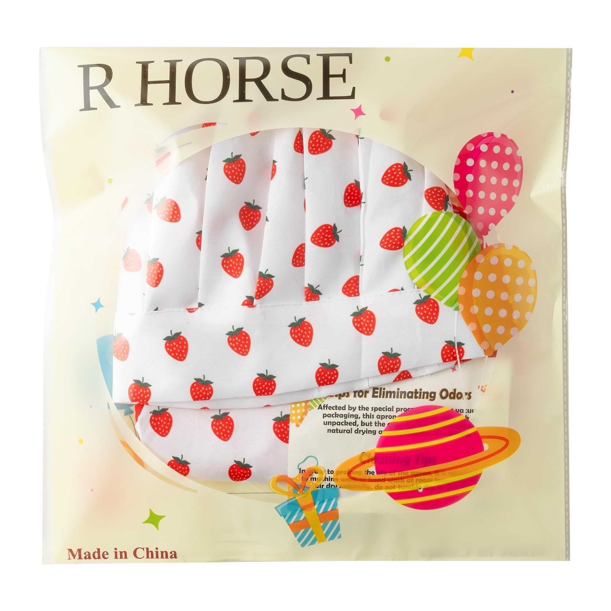 R HORSE strawberry design apparel brings colorful creativity to kid sized cooking