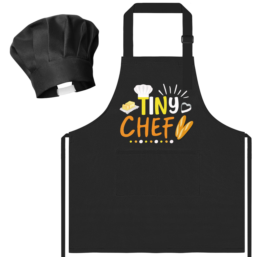 R HORSE kid apron and chef hat set with tiny-chef design for imaginative cooking play