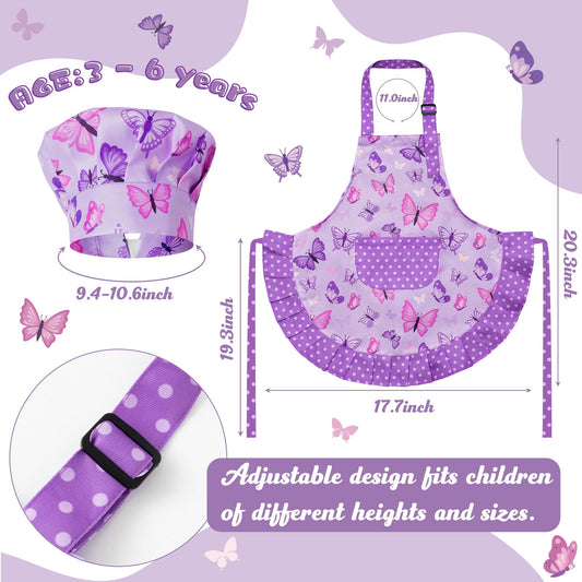 R HORSE kid chef hat with butterfly trim supports imaginative pretend cooking