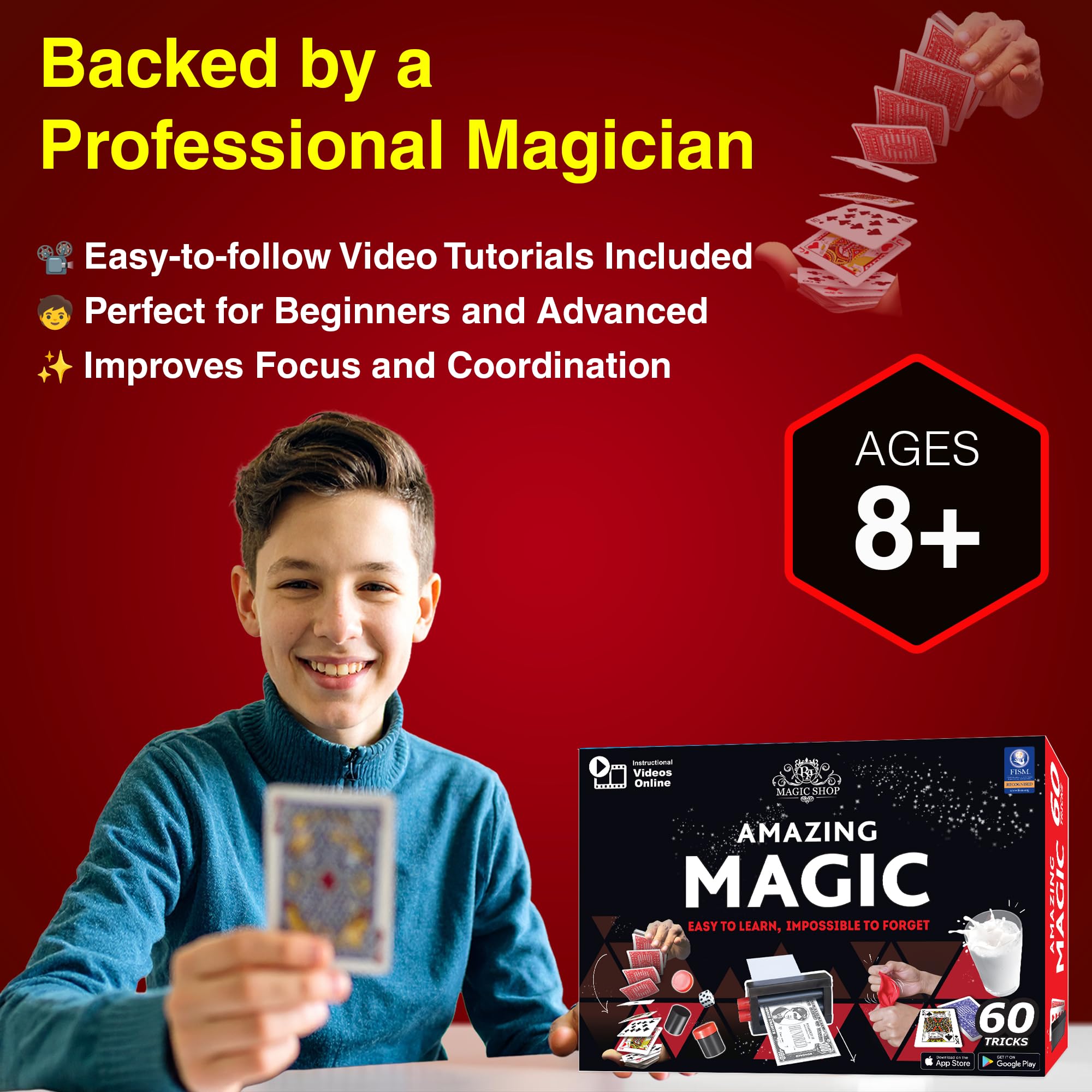 Kid performs a magic trick to illustrate confidence-building