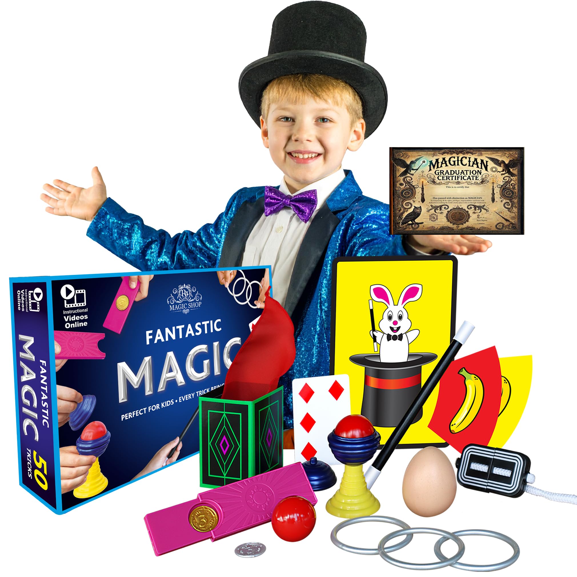 RA MAGIC SHOP kids practicing hands-on tricks with clear video-guided steps