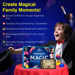 RA MAGIC SHOP video instructions guide a young magician through tricks step by step