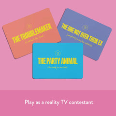 Rabble Lovestruck contestant cards displayed for playful character roles.