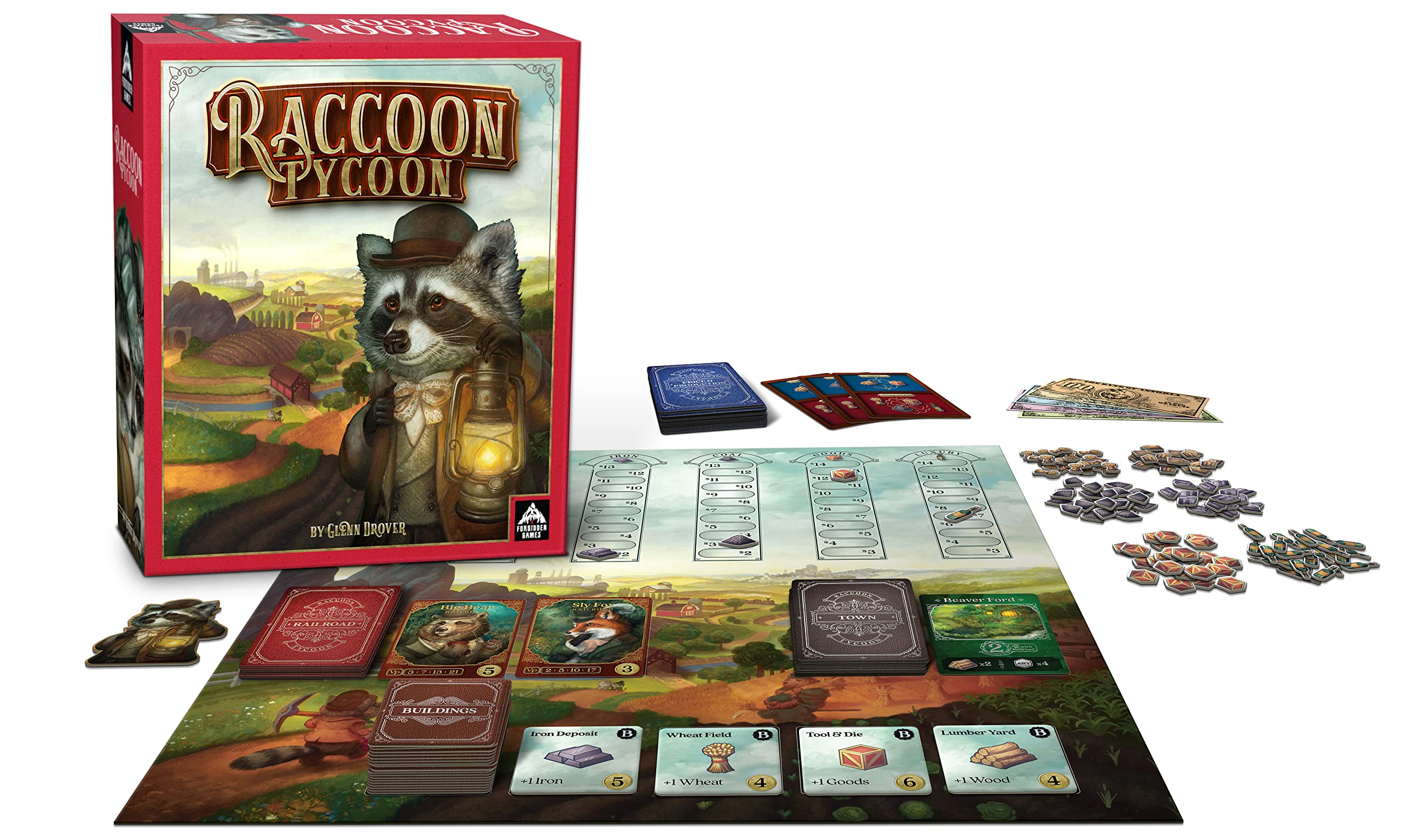 Raccoon Tycoon gameboard showcases strategic play for family nights.