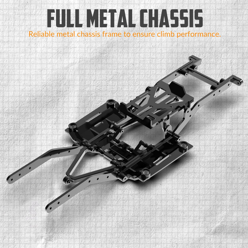 RACENT 1/24 RC crawler dual batteries extend playtime during sessions